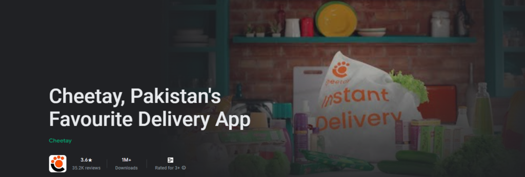 Cheetay -food delivery app pakistan