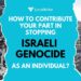 What Should be an Individual’s Role to Stop Israel Genocide-Localwriterpk
